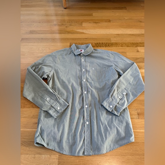 Quiksilver Men’s Long Sleeve Button Down Shirt Sage Size Medium Regular Fit - Picture 4 of 12